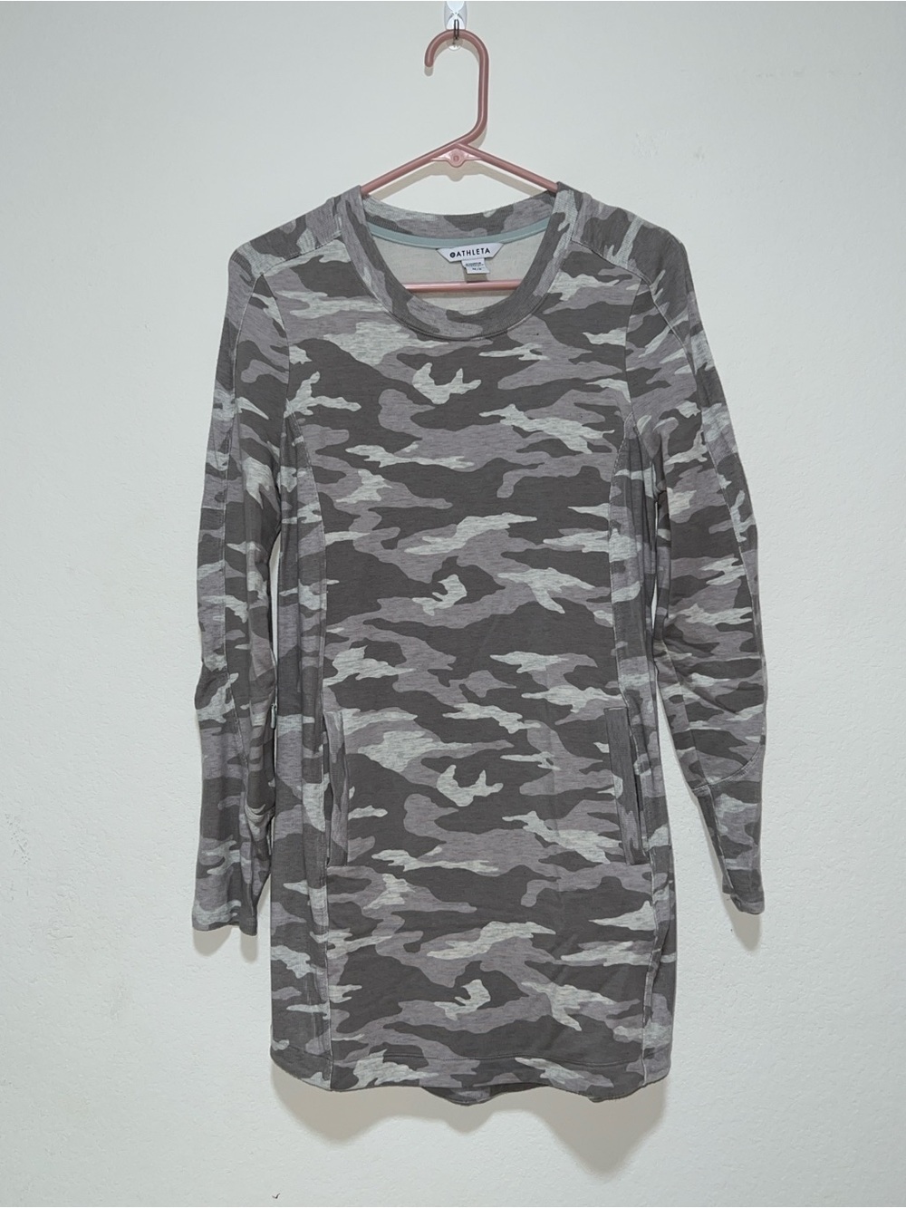 Athleta Balance Camo Luxe Sweatshirt Dress Sz M